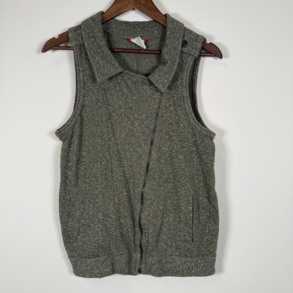 Union Bay‎ Women's Asymmetric Zipper Up Best Green Speckled Size Small